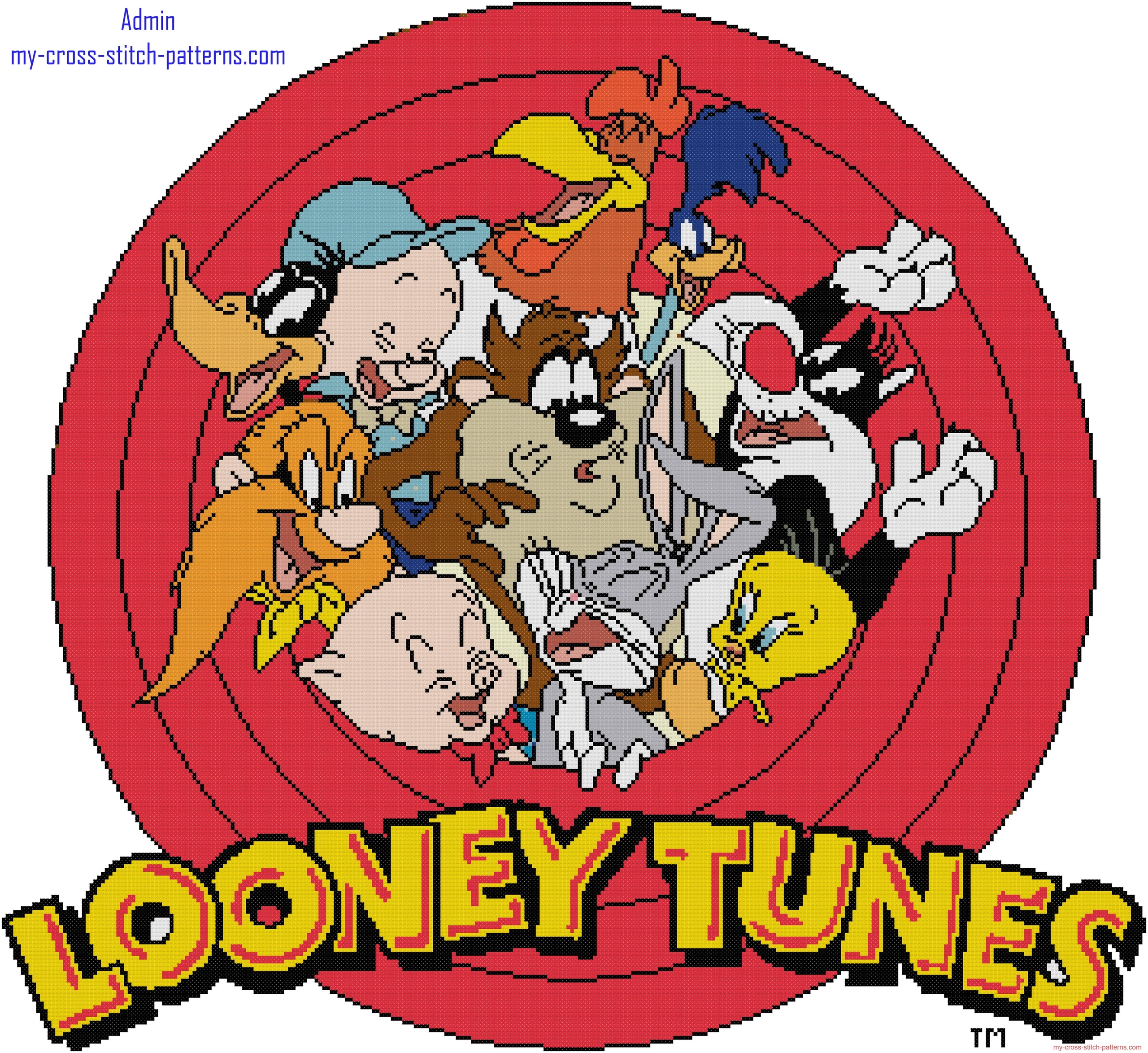 cross_stitch_baby_blanket_with_looney_tunes_characters_preview