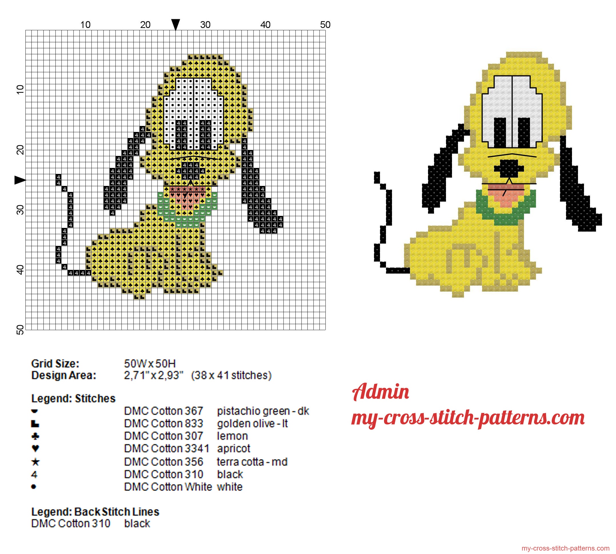 Disney baby Pluto small cross stitch pattern - free cross ...