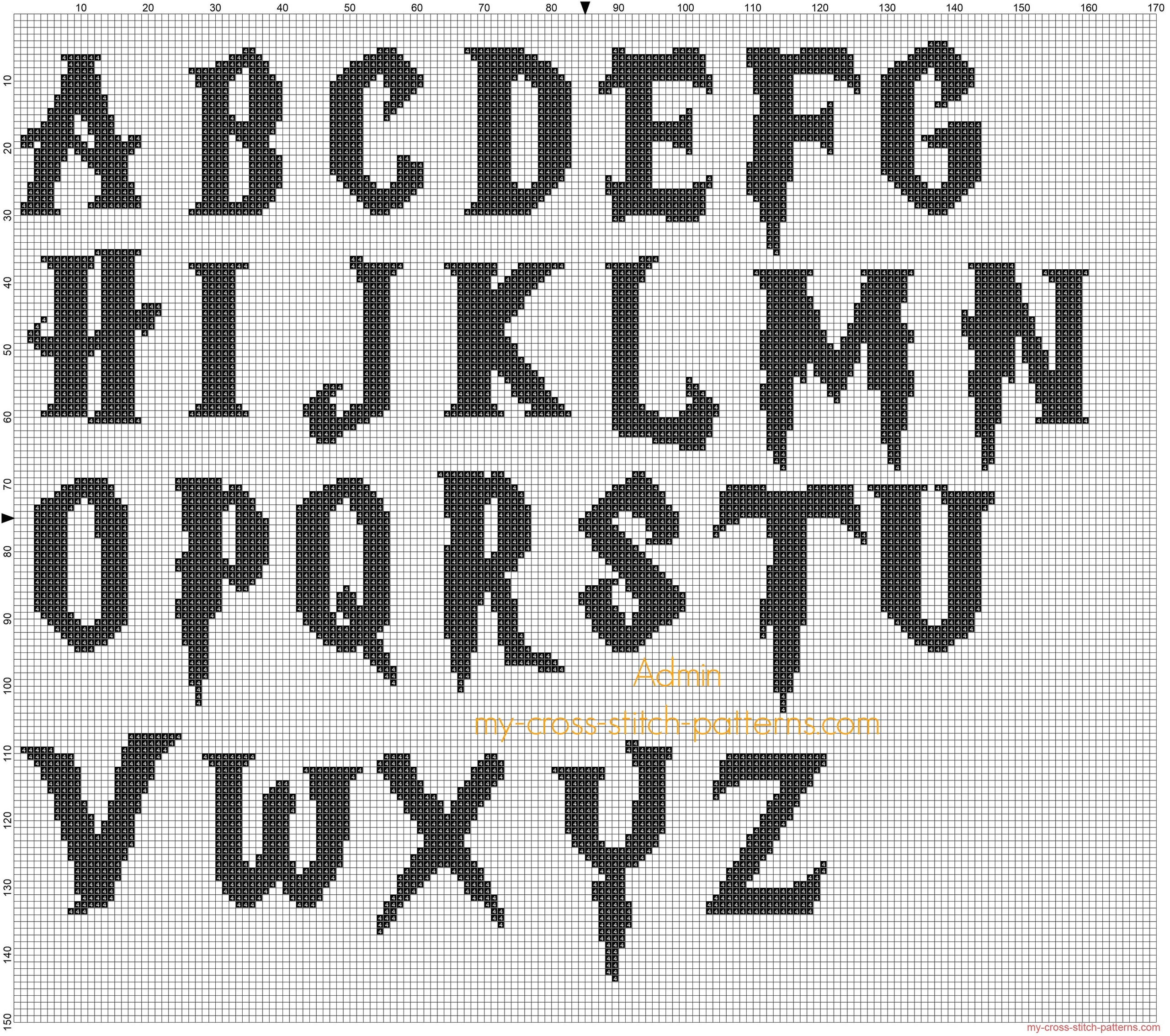 Harry Potter Font Cross Stitch Black Alphabet Free Cross Stitch Patterns Simple Unique Alphabets Baby