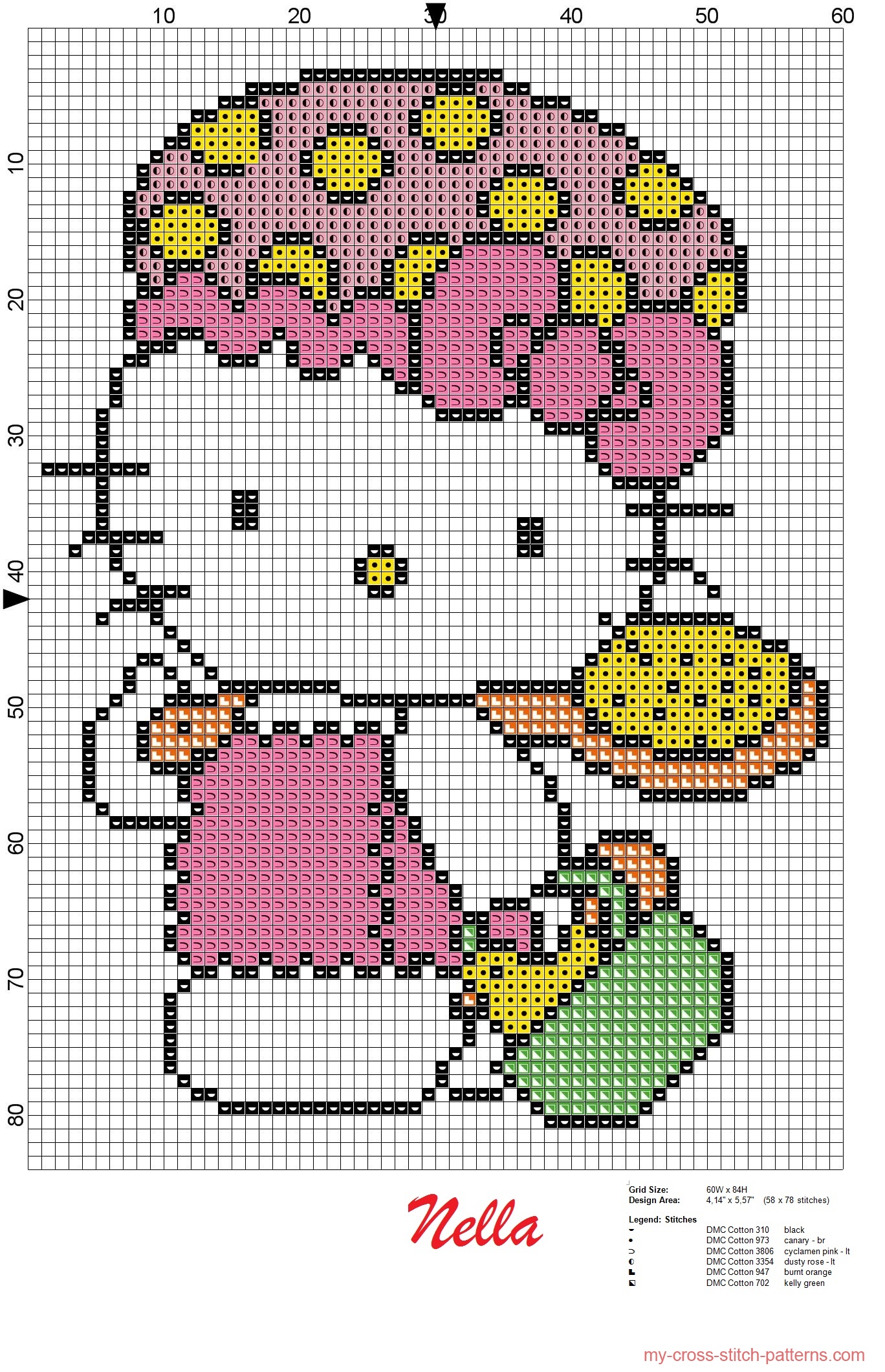 Cross stitch simple anime: Hello Kitty - Cross Stitch 4 Free