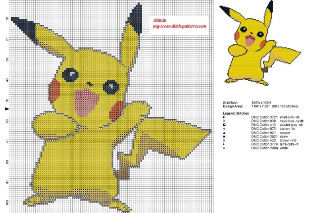 Ponyta Pokémon number 077 first generation free cross stitch pattern - free  cross stitch patterns simple unique alphabets baby